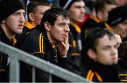 15 November 2015; Jamie Clarke, Crossmaglen Rangers and Armagh, on the bench for the game after joining the squad recently after being abroad for a number of months. AIB Ulster GAA Senior Club Football Championship, Semi-Final, Kilcoo v Crossmaglen Rangers. Páirc Esler, Newry, Co. Down. Picture credit: Oliver McVeigh / SPORTSFILE