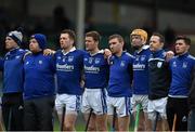 15 November 2015; Thurles Sarsfields players, management and backroom team stand together for a minute's silence in memory of their former selector, the late Lieutenant Colonel Jack Griffin, and for the victims of the recent terror attacks in Paris, France. AIB Munster GAA Senior Club Hurling Championship, Semi-Final, Na Piarsaigh v Thurles Sarsfields. Gaelic Grounds, Limerick. Picture credit: Diarmuid Greene / SPORTSFILE