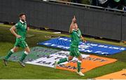 16 November 2015; Jonathan Walters, right, Republic of Ireland, celebrates after scoring his side's first goal from a penalty with team-mate Daryl Murphy. UEFA EURO 2016 Championship Qualifier, Play-off, 2nd Leg, Republic of Ireland v Bosnia and Herzegovina. Aviva Stadium, Lansdowne Road, Dublin. Picture credit: Brendan Moran / SPORTSFILE
