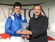 27 July 2009; Jockey Robbie McNamara and trainer Dermot Weld after winning the Carlton.ie/Galwaycity Handicap with Ghimaar. Galway Racing Festival, Ballybrit, Galway. Picture credit: Stephen McCarthy / SPORTSFILE