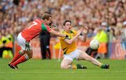 9 August 2009; Peadar Byrne, Meath, in action against Andy Moran, Mayo. GAA Football All-Ireland Senior Championship Quarter-Final, Meath v Mayo, Croke Park, Dublin. Picture credit: Stephen McCarthy / SPORTSFILE