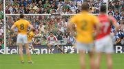 9 August 2009; Cian Ward, Meath, scores his side's second goal from a penalty past Mayo goalkeeper Kenneth O'Malley. GAA Football All-Ireland Senior Championship Quarter-Final, Meath v Mayo, Croke Park, Dublin. Picture credit: Stephen McCarthy / SPORTSFILE