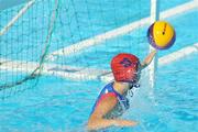29 July 2009; A general view of a goalkeeper trying to stop a shot. FINA World Swimming Championships Rome 2009, Canada v Russia, Women's Waterpolo, Semi-Final, Foro Italico, Rome, Italy. Picture credit: Brian Lawless / SPORTSFILE