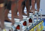 30 July 2009; A general view of swimmers on the starting blocks. FINA World Swimming Championships Rome 2009, Foro Italico, Rome, Italy. Picture credit: Brian Lawless / SPORTSFILE