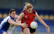 8 August 2009; Fionnuala Carr, Down, in action against Allannah Hackett, Monaghan. TG4 All-Ireland Ladies Football Senior Championship Qualifier Round 2, Monaghan v Down, Pearse Park, Longford. Picture credit: Brendan Moran / SPORTSFILE