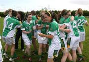 8 August 2009; Meath players celebrate after the final whistle. All-Ireland Ladies Football U16A Championship, Donegal v Meath, Tarmonbarry, Co. Longford. Picture credit: SPORTSFILE