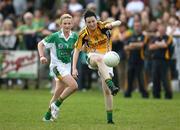 8 August 2009; Eimear Gallagher, Donegal, in action against Stephanie Caffrey, Meath. All-Ireland Ladies Football U16A Championship, Donegal v Meath, Tarmonbarry, Co. Longford. Picture credit: SPORTSFILE
