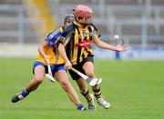 8 August 2009; Anna Farrell, Kilkenny, in action against Christina Glynn, Clare. All-Ireland Camogie Minor A Championship Final, Kilkenny v Clare, Semple Stadium, Thurles, Co. Tipperary. Picture credit: Matt Browne / SPORTSFILE