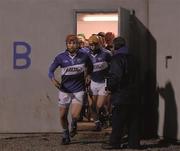 21 February 2015;    The B team? Joe Fitzpatrick leads his Laois team-mates from the B dressing room at Dungarvan for the second half of a game that would run away from them.    Picture credit: Stephen McCarthy / SPORTSFILE    This image may be reproduced free of charge when used in conjunction with a review of the book &quot;A Season of Sundays 2015&quot;. All other usage © SPORTSFILE