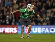 16 November 2015; Football freestyler Daniel Dennehy. Football Freestyler at UEFA EURO 2016 Championship Qualifier, Play-off, 2nd Leg, Republic of Ireland v Bosnia and Herzegovina. Aviva Stadium, Lansdowne Road, Dublin. Picture credit: Seb Daly / SPORTSFILE