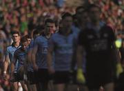 5 September 2015;  Into the light, still in the limelight. The saga surrounding Diarmuid Connolly's involvement in the semi-final replay against Mayo runs until the early hours of the morning of the game. His appeal goes to the GAA's Disputes Resolution Authority who clear him to play despite his red card in the drawn game.  Picture credit: Stephen McCarthy / SPORTSFILE  This image may be reproduced free of charge when used in conjunction with a review of the book &quot;A Season of Sundays 2015&quot;. All other usage © SPORTSFILE