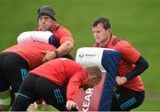 17 November 2015; Munster's Denis Hurley with Keith Earls during squad training. University of Limerick, Limerick. Picture credit: Diarmuid Greene / SPORTSFILE