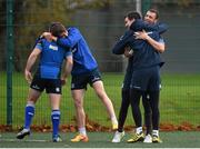 17 November 2015; Leinster players, from left, Isaac Boss, Garry Ringrose, Jonathan Sexton and Zane Kirchner during squad training. Rosemount, UCD, Belfield, Dublin. Picture credit: Ramsey Cardy / SPORTSFILE