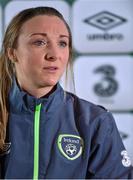 18 November 2015; Republic of Ireland's Louise Quinn during a press conference. Republic of Ireland Women's Press Conference, FAI Headquarters, Abbotstown, Dublin. Picture credit: Matt Browne / SPORTSFILE