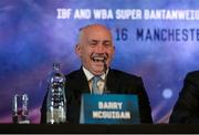 18 November 2015; Promoter Barry McGuigan during an IBF and WBA World Super Bantamweight unification clash press conference. Europa Hotel, Belfast, Co. Antrim. Picture credit: Oliver McVeigh / SPORTSFILE