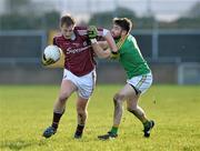 10 January 2016; Fiachra Breathnach, Galway, in action against, Kevin Conlan, Leitrim. Galway v Leitrim - FBD Connacht League Section B Round 2. Tuam Stadium, Tuam, Co. Galway. Picture credit: Ray Ryan / SPORTSFILE