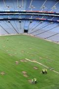 30 July 2009; The scene in Croke Park as work continues on the new sod ahead of this weekend's GAA Football All-Ireland Championship Quarter Finals. Croke Park, Dublin. Picture credit: Brendan Moran / SPORTSFILE