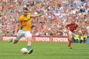 9 August 2009; Meath's Cian Ward scores his side's second goal from the penalty spot. GAA Football All-Ireland Senior Championship Quarter-Final, Meath v Mayo, Croke Park, Dublin. Picture credit: David Maher / SPORTSFILE