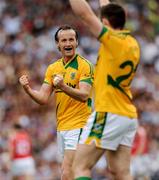 9 August 2009; Meath full-back Anthony Moyles celebrates at the final whistle. GAA Football All-Ireland Senior Championship Quarter-Final, Meath v Mayo, Croke Park, Dublin. Picture credit: Ray McManus / SPORTSFILE
