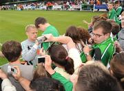 9 August 2009; Republic of Ireland's Damien Duff signs autographs for supporters after squad training ahead of their international friendly against Australia on Wednesday. Republic of Ireland Squad Training, St. Michael's FC, Co. Tipperary. Picture credit: Diarmuid Greene / SPORTSFILE