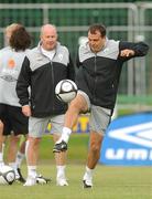 9 August 2009; Republic of Ireland assistant managers Marco Tardelli watched by Liam Brady, left, during squad training ahead of their international friendly against Australia on Wednesday. Republic of Ireland Squad Training, St. Michael's FC, Co. Tipperary. Picture credit: Diarmuid Greene / SPORTSFILE