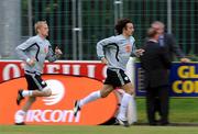 9 August 2009; Republic of Ireland's Stephen Hunt and Damien Duff in action during squad training ahead of their international friendly against Australia on Wednesday. Republic of Ireland Squad Training, St. Michael's FC, Co. Tipperary. Picture credit: Diarmuid Greene / SPORTSFILE