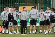 9 August 2009; Republic of Ireland manager Giovanni Trapattoni speaks to his players during squad training ahead of their international friendly against Australia on Wednesday. Republic of Ireland Squad Training, St. Michael's FC, Co. Tipperary. Picture credit: Diarmuid Greene / SPORTSFILE