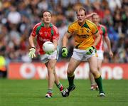 9 August 2009; Alan Dillon, Mayo, in action against Joe Sheridan, Meath. GAA Football All-Ireland Senior Championship Quarter-Final, Meath v Mayo, Croke Park, Dublin. Picture credit: Ray McManus / SPORTSFILE