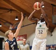 18 November 2015; Shawn Vanzant, Hibernia, in action against Sebastien Petersen, Bakken Bears. FIBA Europe Cup, Group F, Hibernia v Bakken Bears, National Basketball Arena, Tallaght, Co. Dublin. Picture credit: Cody Glenn / SPORTSFILE