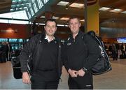 20 November 2015; Match officials Christopher Browne, left, and Alan Kelly at Shannon Airport ahead of their departure to Boston for the AIG Fenway Hurling Classic and Irish Festival. Shannon Airport, Shannon, Co. Clare. Picture credit: Diarmuid Greene / SPORTSFILE