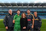 20 November 2015; Ethel Horan, Senior Communications Specialist with Eirgrid, with Ireland manager Joe Kernan and captain Bernard Brogan, Australia captain Luke Hodge and manager Alastair Clarkson during the captain's call ahead of their side's EirGrid International Rules clash at Croke Park, Dublin. Picture credit: Stephen McCarthy / SPORTSFILE
