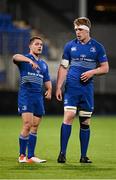 20 November 2015; Charlie Rock  and Dan Leavy, Leinster A, in discussion during a break in play. B&I Cup, Pool 1, Leinster A v Moesley. Donnybrook Stadium, Donnybrook, Dublin. Picture credit: Seb Daly / SPORTSFILE