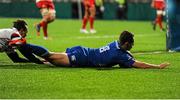 20 November 2015; Charlie Rock, Leinster A, scores his team's seventh try of the match. B&I Cup, Pool 1, Leinster A v Moesley. Donnybrook Stadium, Donnybrook, Dublin. Picture credit: Seb Daly / SPORTSFILE