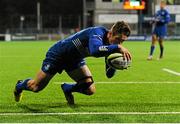 20 November 2015; Colm O'Shea, Leinster A, scores his team's eighth try of the match. B&I Cup, Pool 1, Leinster A v Moesley. Donnybrook Stadium, Donnybrook, Dublin. Picture credit: Seb Daly / SPORTSFILE