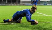 20 November 2015; Colm O'Shea, Leinster A, scores his team's eighth try of the match. B&I Cup, Pool 1, Leinster A v Moesley. Donnybrook Stadium, Donnybrook, Dublin. Picture credit: Seb Daly / SPORTSFILE