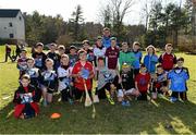 21 November 2015; Dublin's Simon Lambert with local children after a coaching session.  Irish Cultural Centre, New Boston Dr, Canton, MA, USA. Picture credit: Ray McManus / SPORTSFILE