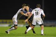 21 November 2015; Rory Parata, Connacht, is tackled by Hugues Briatte, left, and Benjamin Petre, Brive. European Rugby Challenge Cup, Pool 1, Round 2, Connacht v Brive. The Sportsground, Galway. Picture credit: Diarmuid Greene / SPORTSFILE