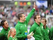 12 August 2009; Republic of Ireland goalkeeper Shay Given waves to the crowd. International Friendly, Republic of Ireland v Australia, Thomond Park, Limerick. Picture credit: Stephen McCarthy / SPORTSFILE