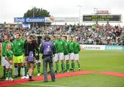 12 August 2009; The Republic of Ireland team during the national anthem. International Friendly,  Republic of Ireland v Australia, Thomond Park, Limerick. Picture credit: Stephen McCarthy / SPORTSFILE