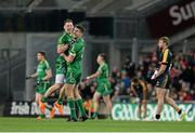 21 November 2015; Philly McMahon and Colm Begley, Ireland, celebrate at the final whistle. EirGrid International Rules Test 2015, Ireland v Australia. Croke Park, Dublin. Picture credit: Sam Barnes / SPORTSFILE