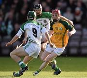 22 November 2015; Thomas Monagahn, Craughwell, in action against Ian Fox, Sarsfields. Galway County Senior Hurling Championship Final Replay, Craughwell v Sarsfields. Pearse Stadium, Galway. Picture credit: David Maher / SPORTSFILE