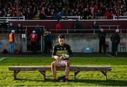 22 November 2015; Castlebar Mitchels captain Rory Byrne puts on his gloves as he waits for his team-mates to arrive for the team photograph before the game. AIB Connacht GAA Senior Club Football Championship Final, Corofin v Castlebar Mitchels. Tuam Stadium, Tuam, Co. Galway. Picture credit: Piaras Ó Mídheach / SPORTSFILE
