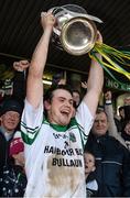 22 November 2015; Sarsfields captain Joe Cooney lifts the cup after the game. Galway County Senior Hurling Championship Final Replay, Craughwell v Sarsfields. Pearse Stadium, Galway. Picture credit: David Maher / SPORTSFILE