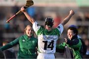 22 November 2015; Kerril Wade, Sarsfields, celebrates with supporters at the end of the game. Galway County Senior Hurling Championship Final Replay, Craughwell v Sarsfields. Pearse Stadium, Galway. Picture credit: David Maher / SPORTSFILE
