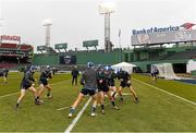 22 November 2015; Dublin players warm-up on the pitch before the game. AIG Fenway Hurling Classic, Dublin v Galway. Fenway Park, Boston, MA, USA. Picture credit: Ray McManus / SPORTSFILE