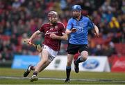 22 November 2015; Padraic Mannion, Galway, in action against Fíontan McGibb, Dublin. AIG Fenway Hurling Classic, Dublin v Galway. Fenway Park, Boston, MA, USA. Picture credit: Ray McManus / SPORTSFILE