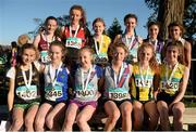 22 November 2015; Top 12 finishers in the Under 16 Girl's event. GloHealth National Cross Country Championships, Santry Demesne, Dublin. Picture credit: Cody Glenn / SPORTSFILE