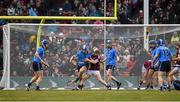 22 November 2015; Liam Rushe, Dublin, in action against Ben Quinn, Galway. AIG Fenway Hurling Classic, Dublin v Galway. Fenway Park, Boston, MA, USA. Picture credit: Ray McManus / SPORTSFILE