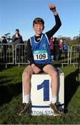 22 November 2015; Diarmuid Healy, Midleton A.C., finished first in the Under 12 Boy's event. GloHealth National Cross Country Championships, Santry Demesne, Dublin. Picture credit: Cody Glenn / SPORTSFILE