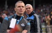 22 November 2015; Dublin manager Ger Cunningham with selector Liam Walsh to his right. AIG Fenway Hurling Classic, Dublin v Galway. Fenway Park, Boston, MA, USA. Picture credit: Ray McManus / SPORTSFILE
